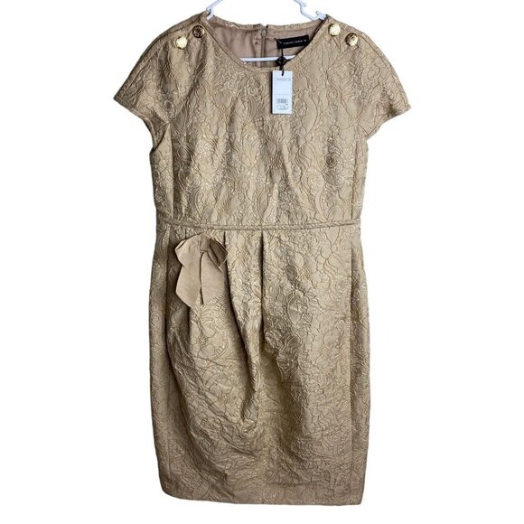 Purificación García NWT $5850 Formal Sheath Dress Textured Sz 44 / US 12 - Picture 2 of 11